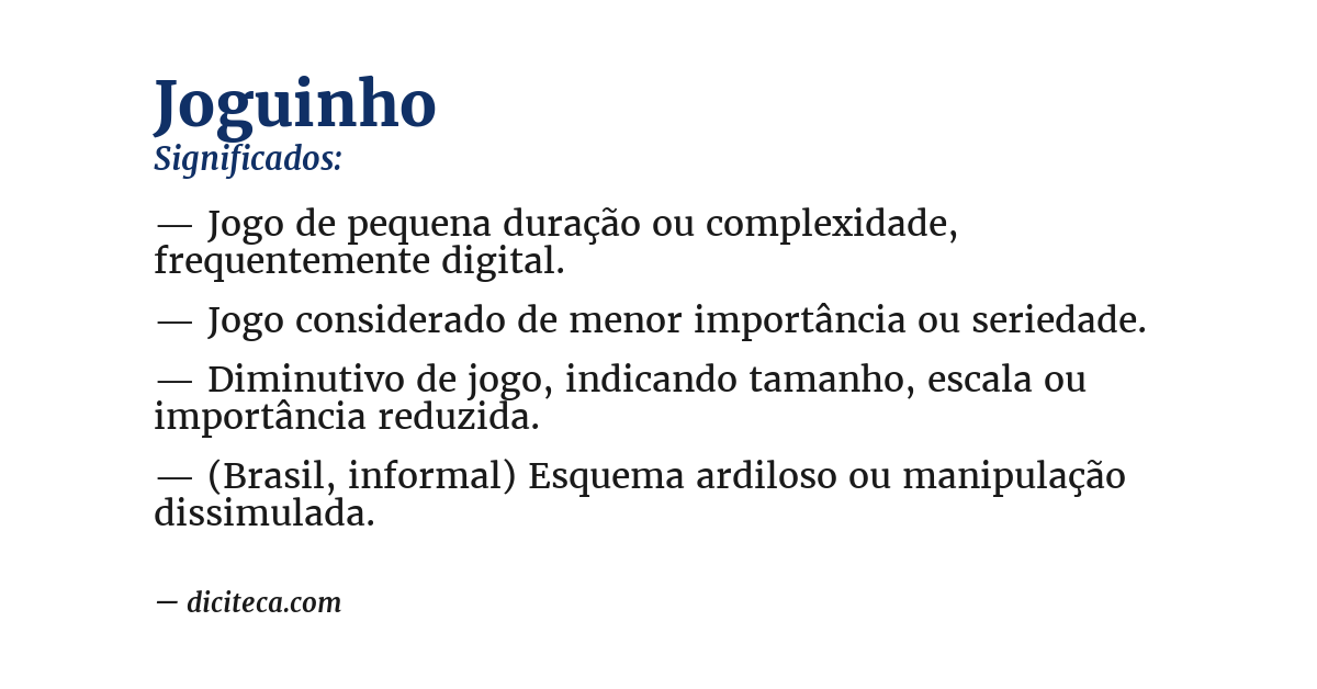 Significado de joguinho