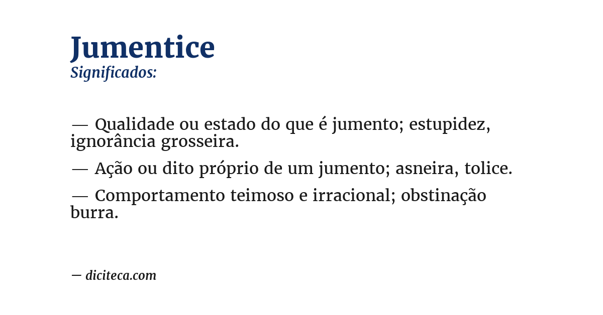 Significado de jumentice