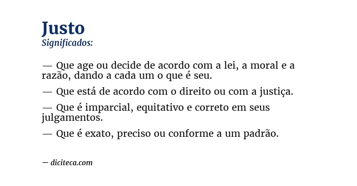 Significado de justo