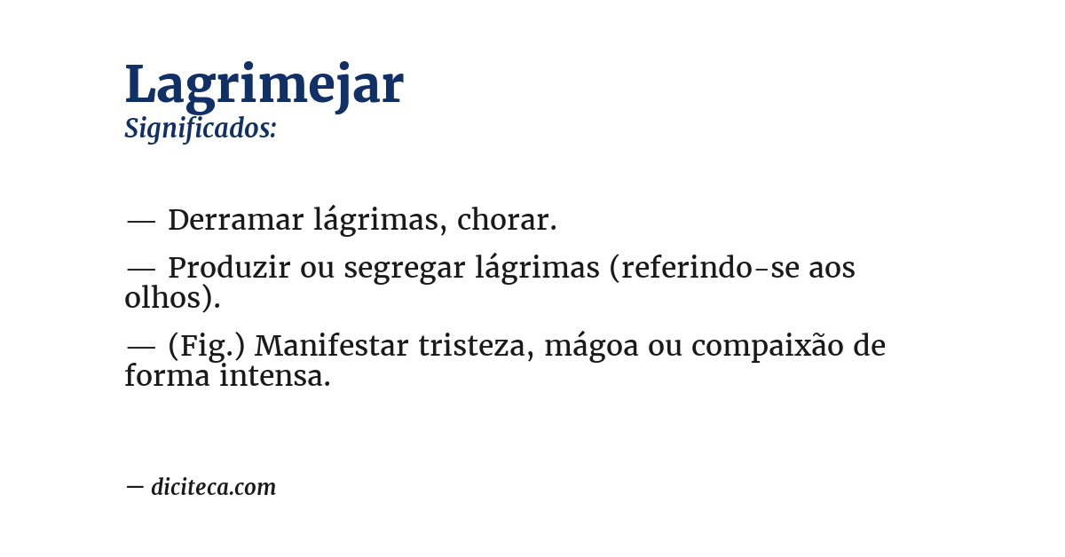 Significado de lagrimejar