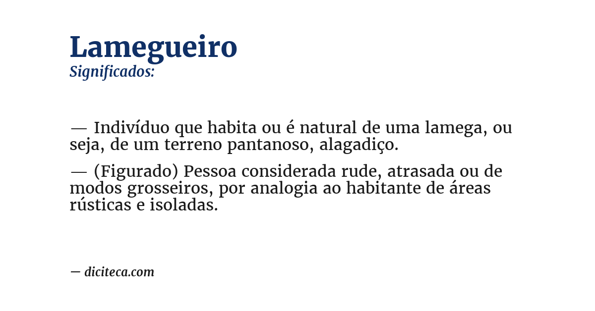 Significado de lamegueiro