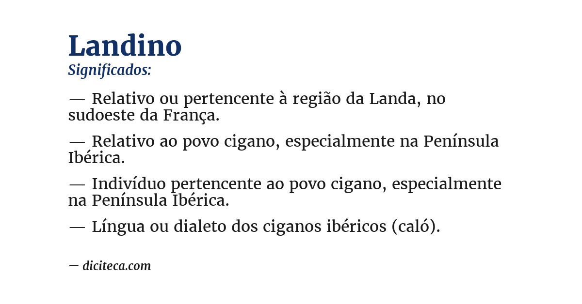 Significado de landino