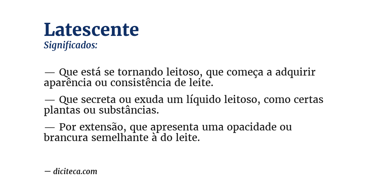 Significado de latescente