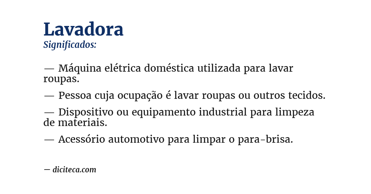 Significado de lavadora