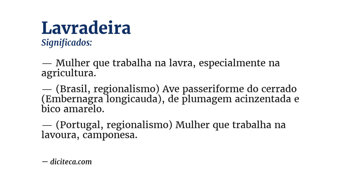 Significado de lavradeira