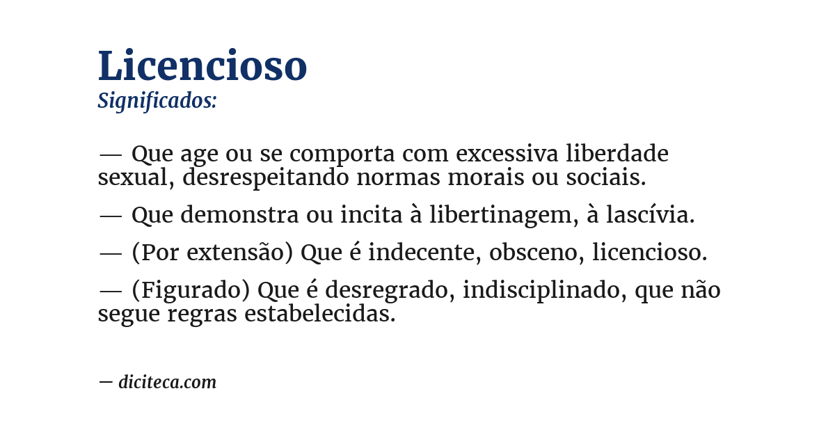 Significado de licencioso