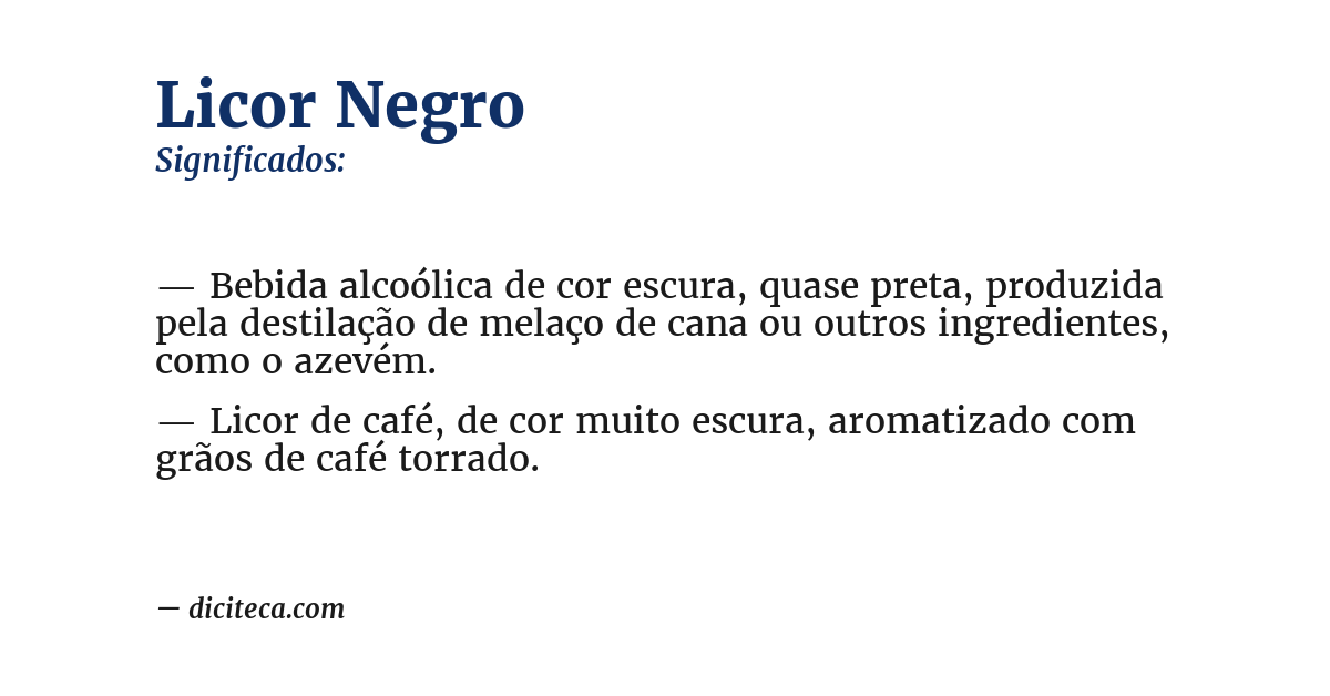 Significado de licor negro