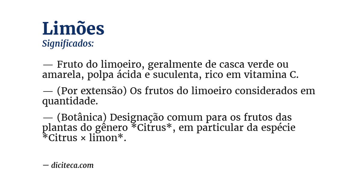 Significado de limões