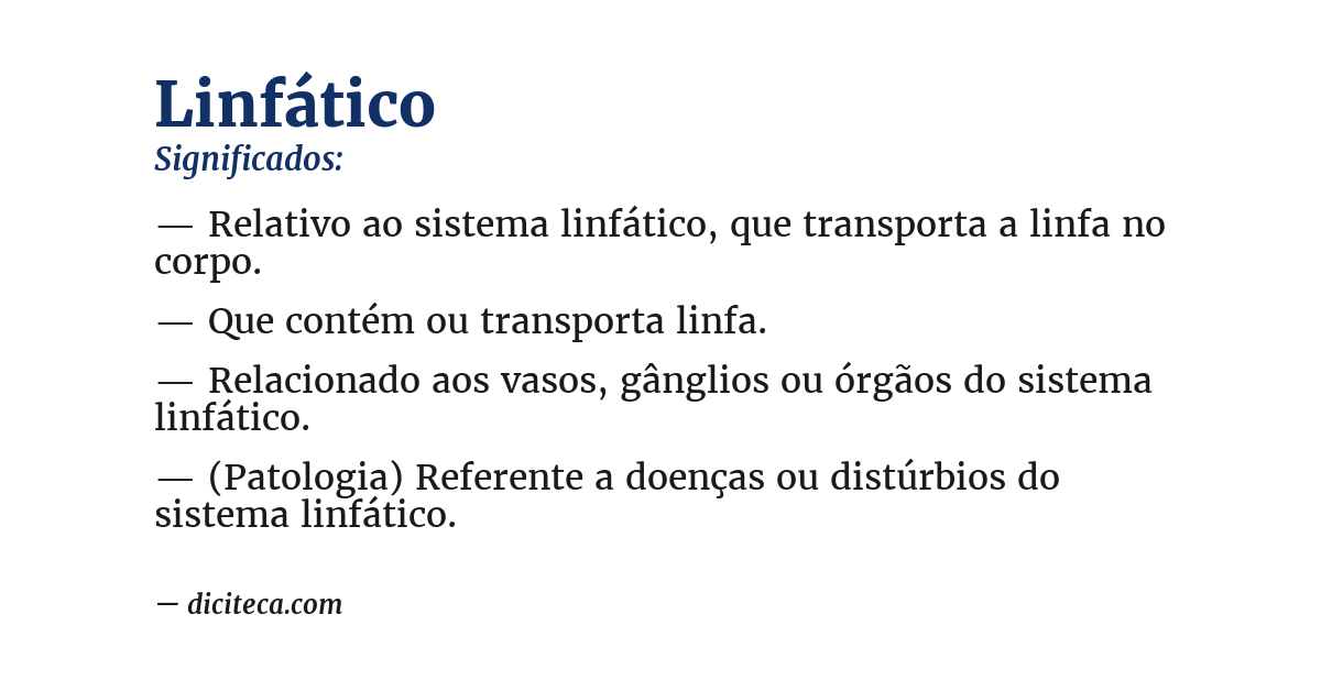 Significado de linfático