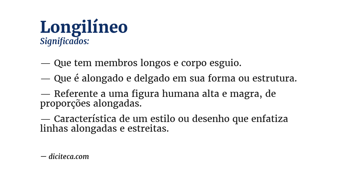 Significado de longilíneo