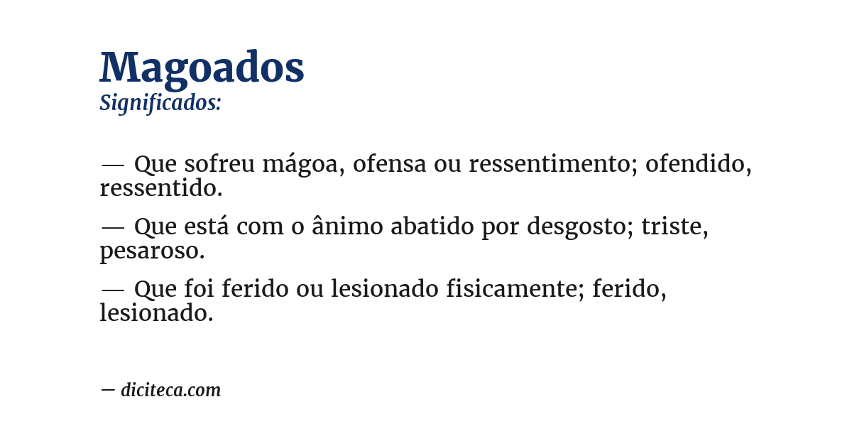 Significado de magoados