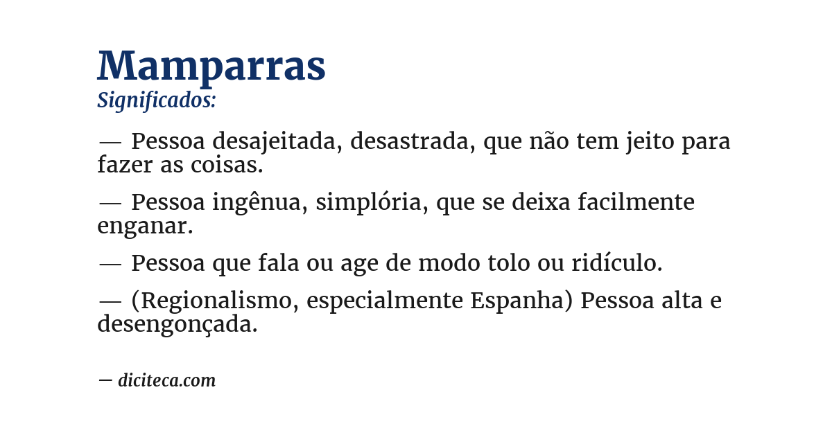 Significado de mamparras
