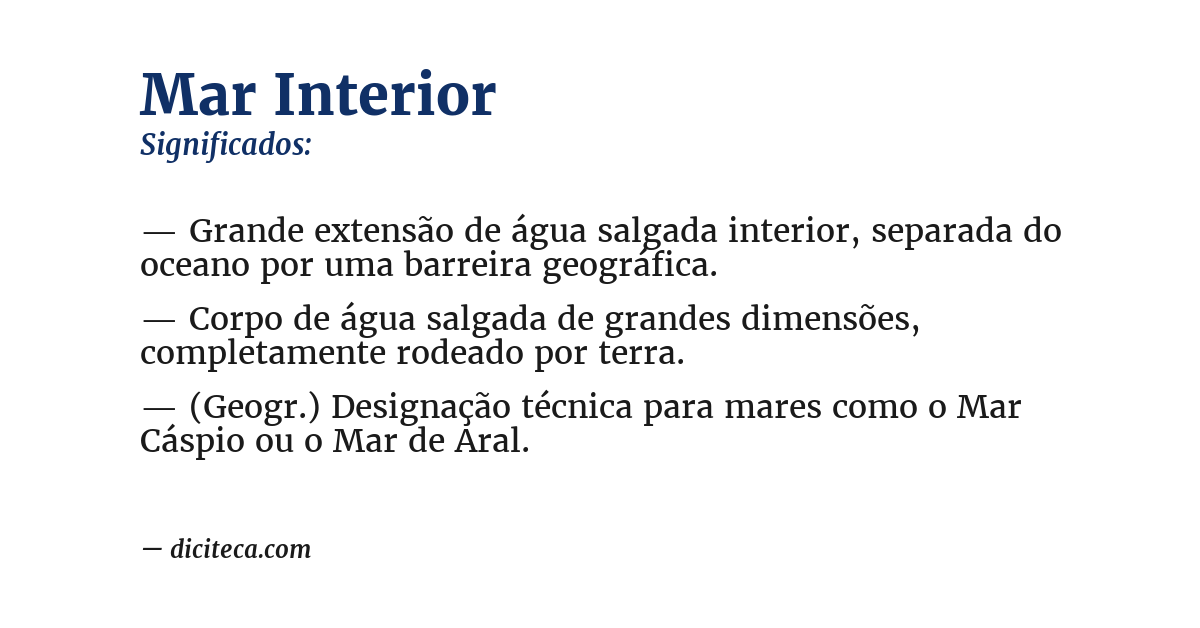 Significado de mar interior