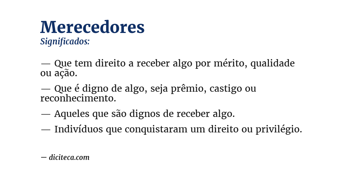 Significado de merecedores