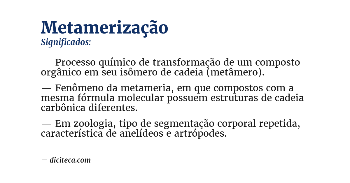 Significado de metamerização