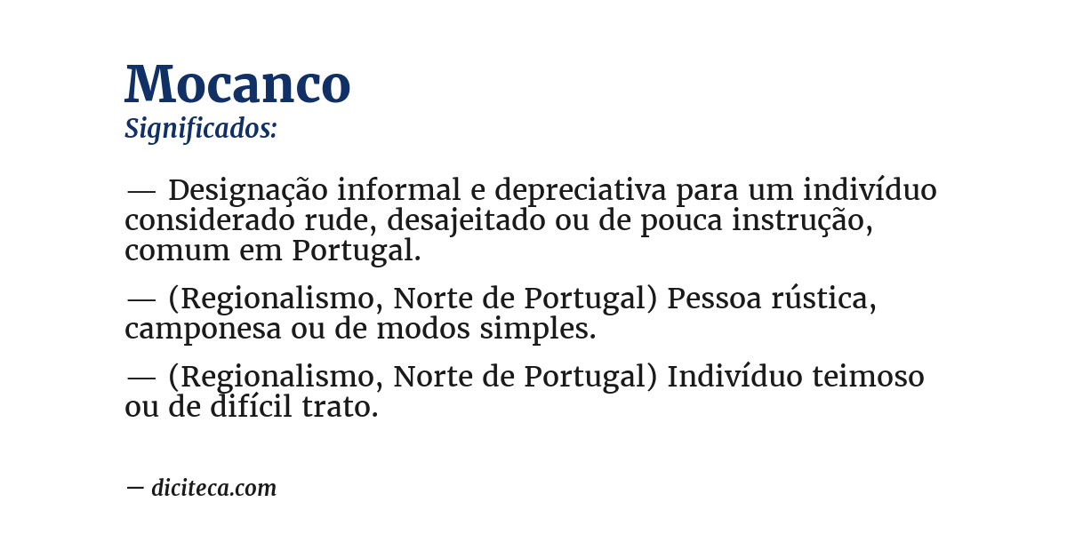 Significado de mocanco