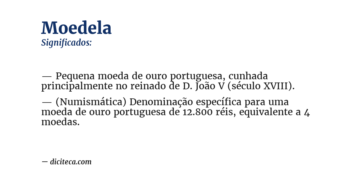Significado de moedela