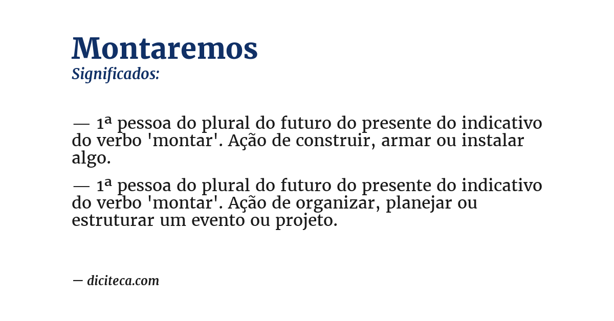 Significado de montaremos