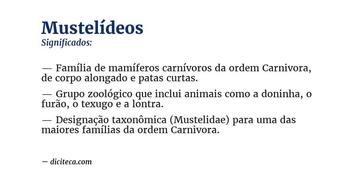 Significado de mustelídeos