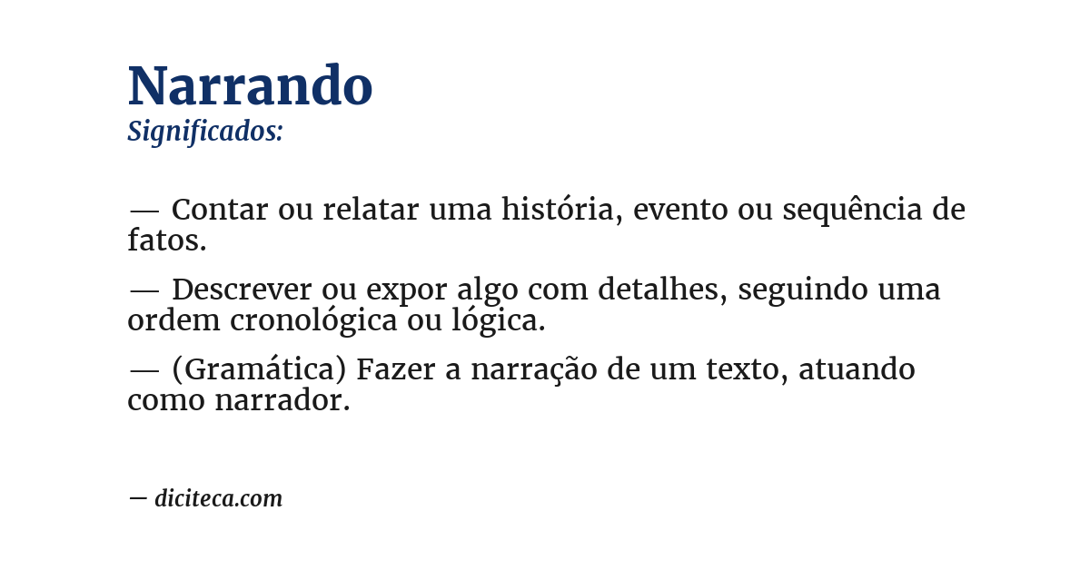 Significado de narrando