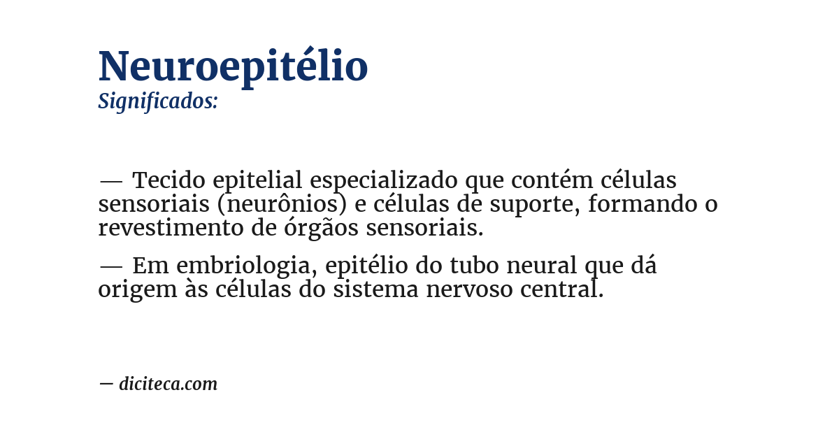 Significado de neuroepitélio