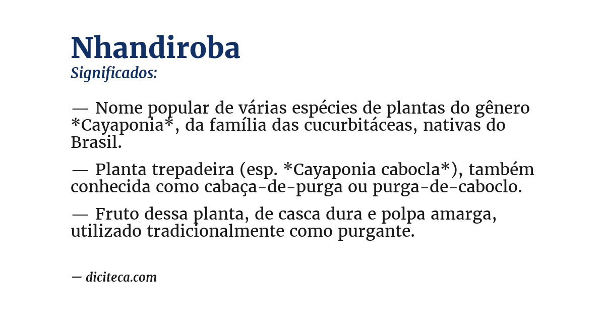 Significado de nhandiroba