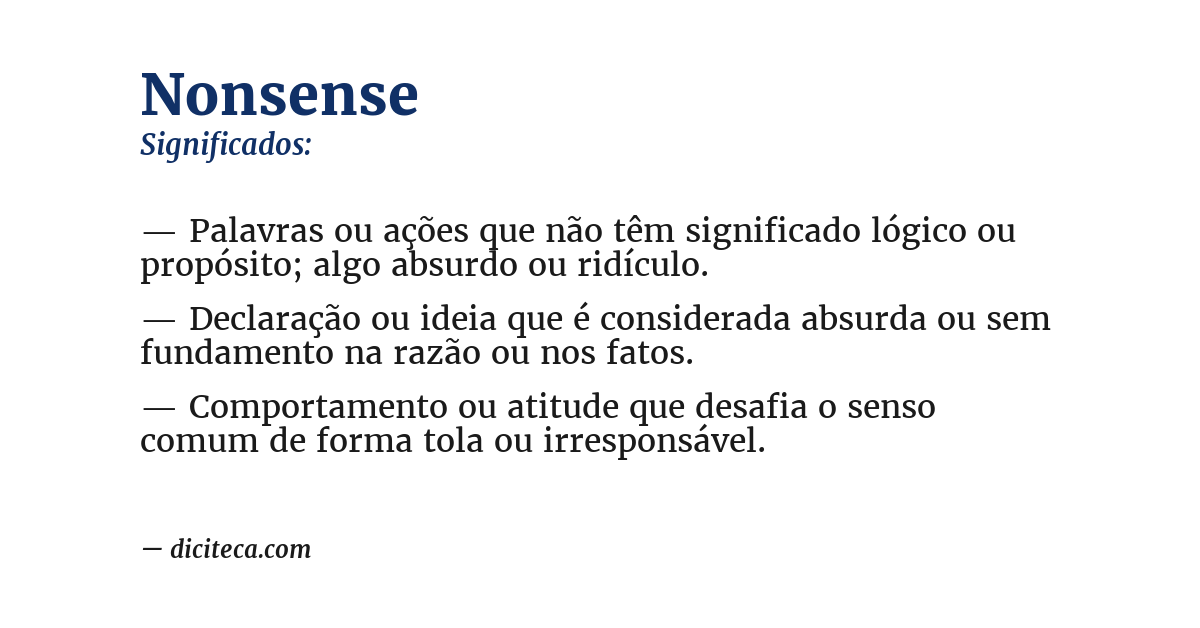 Significado de nonsense