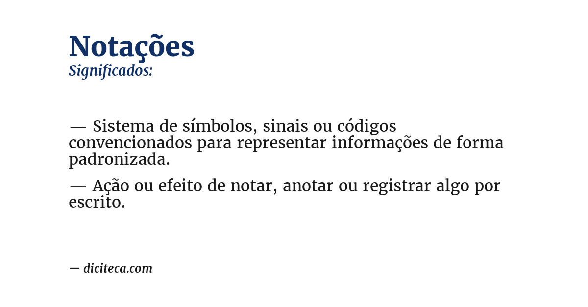 Significado de notações
