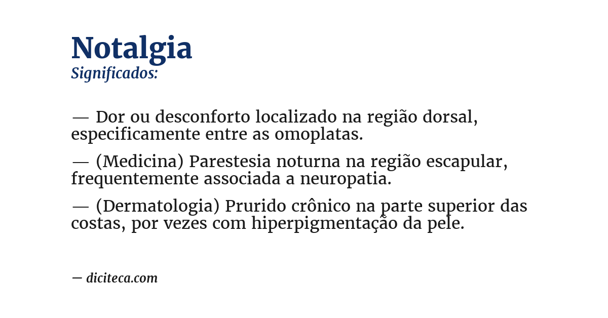 Significado de notalgia