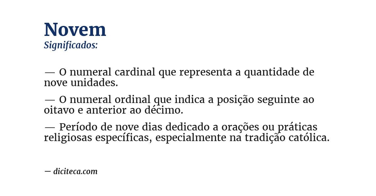 Significado de novem