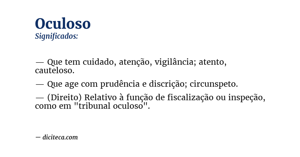 Significado de oculoso