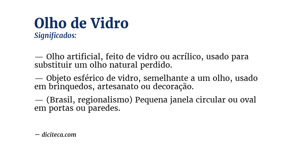 Significado de olho de vidro