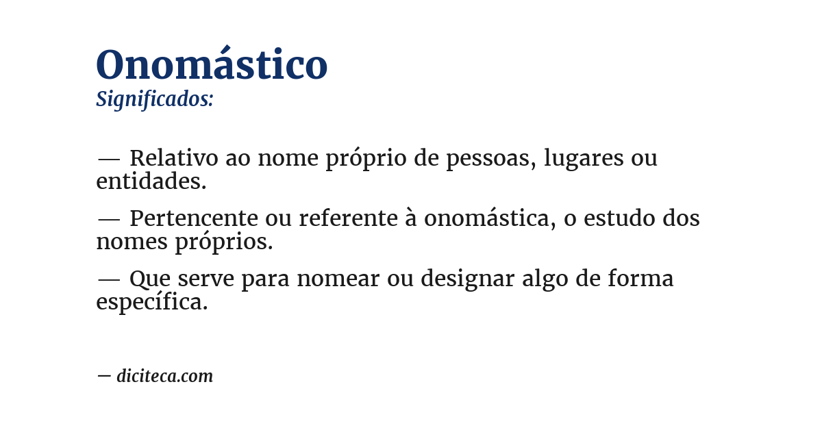 Significado de onomástico