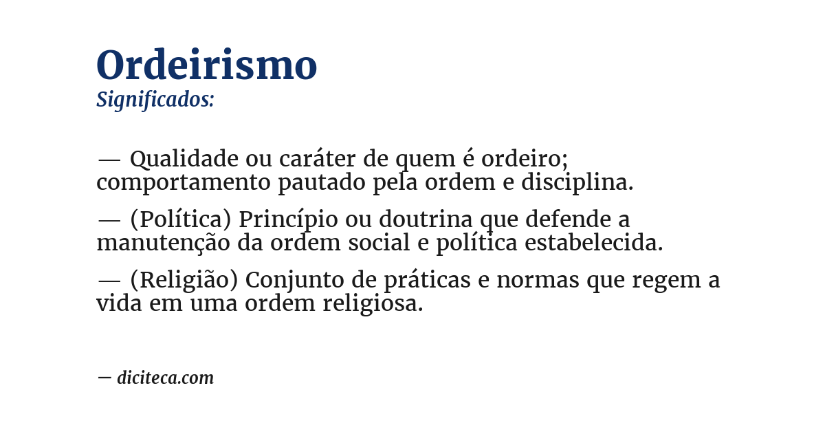 Significado de ordeirismo