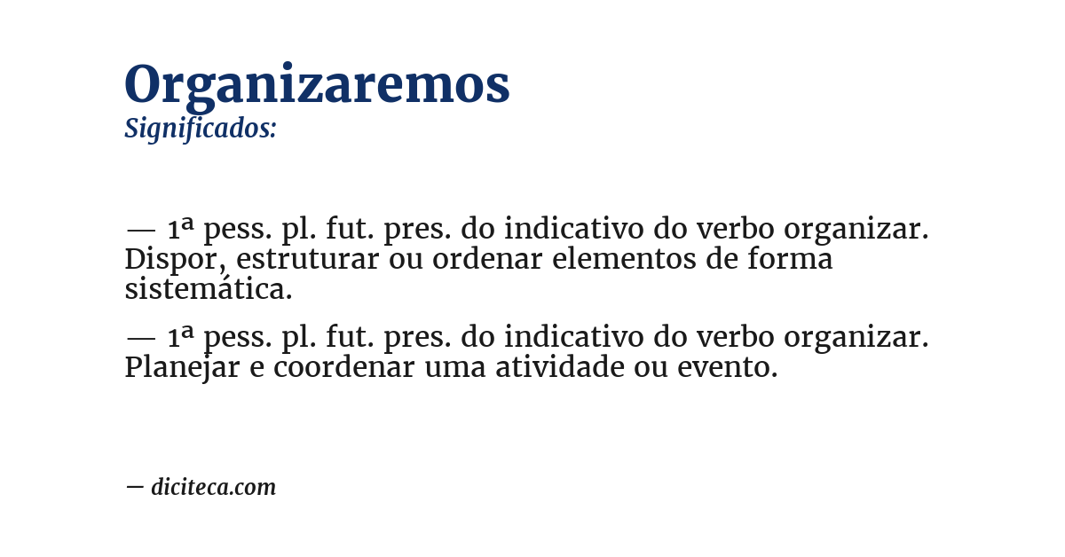Significado de organizaremos