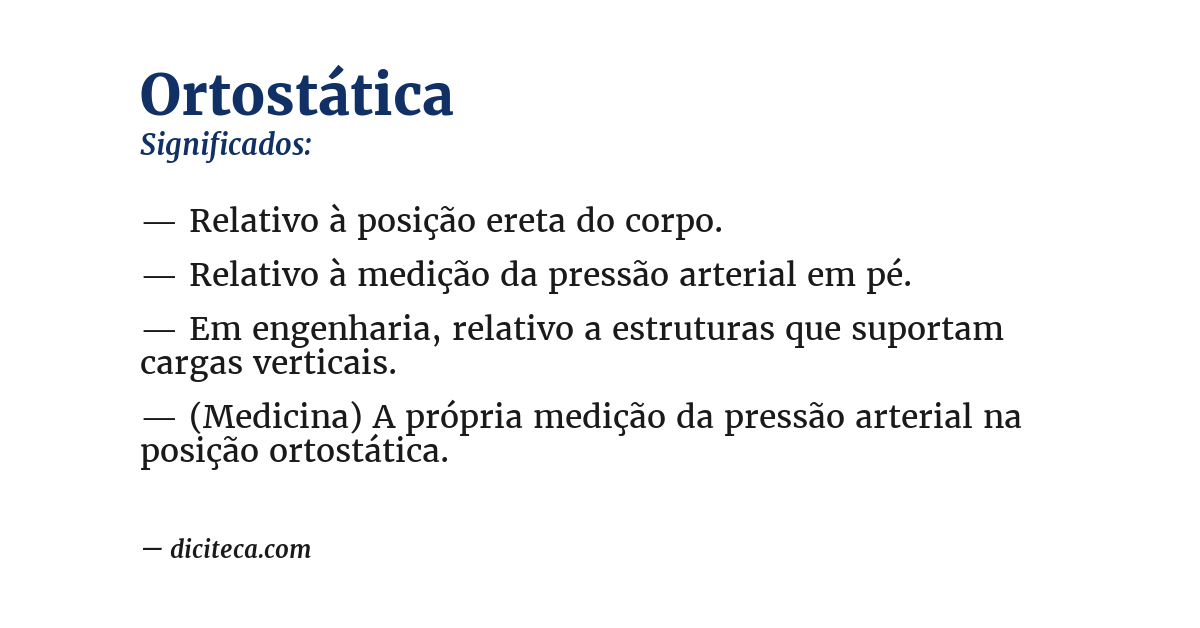 Significado de ortostática