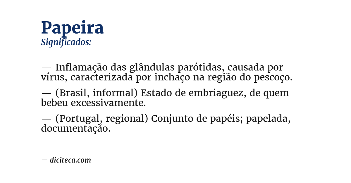 Significado de papeira