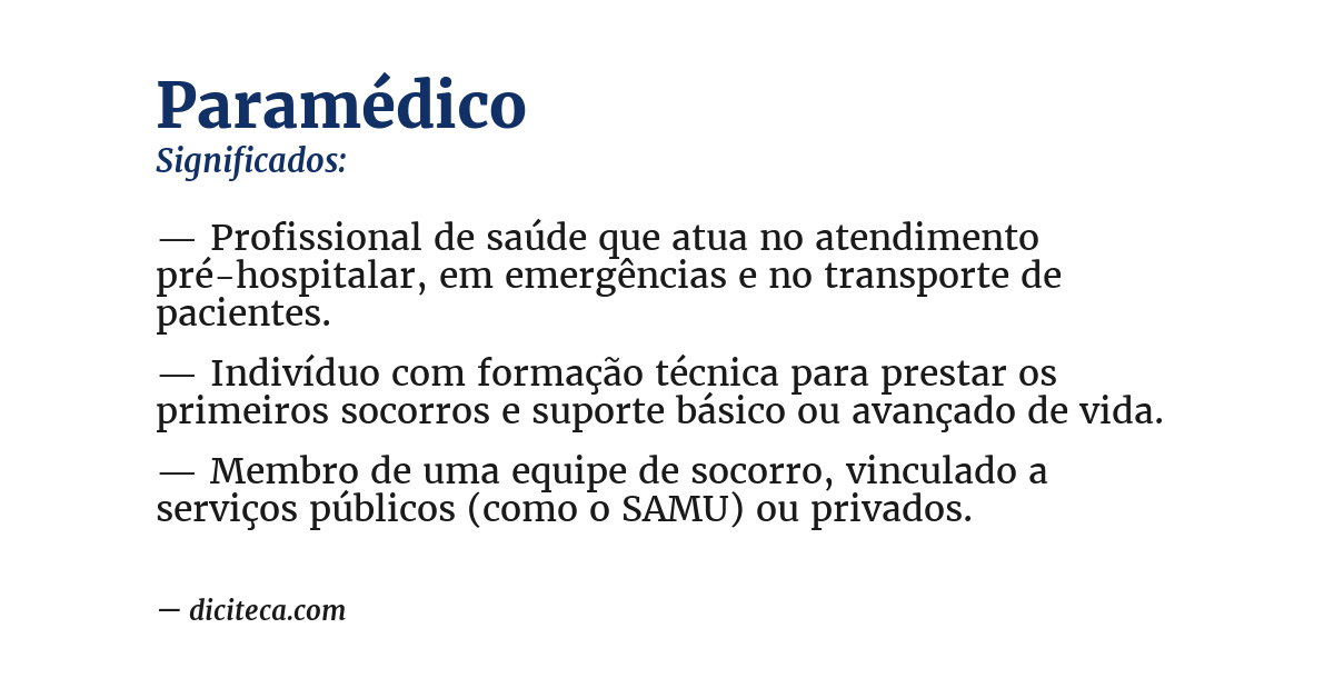 Significado de paramédico