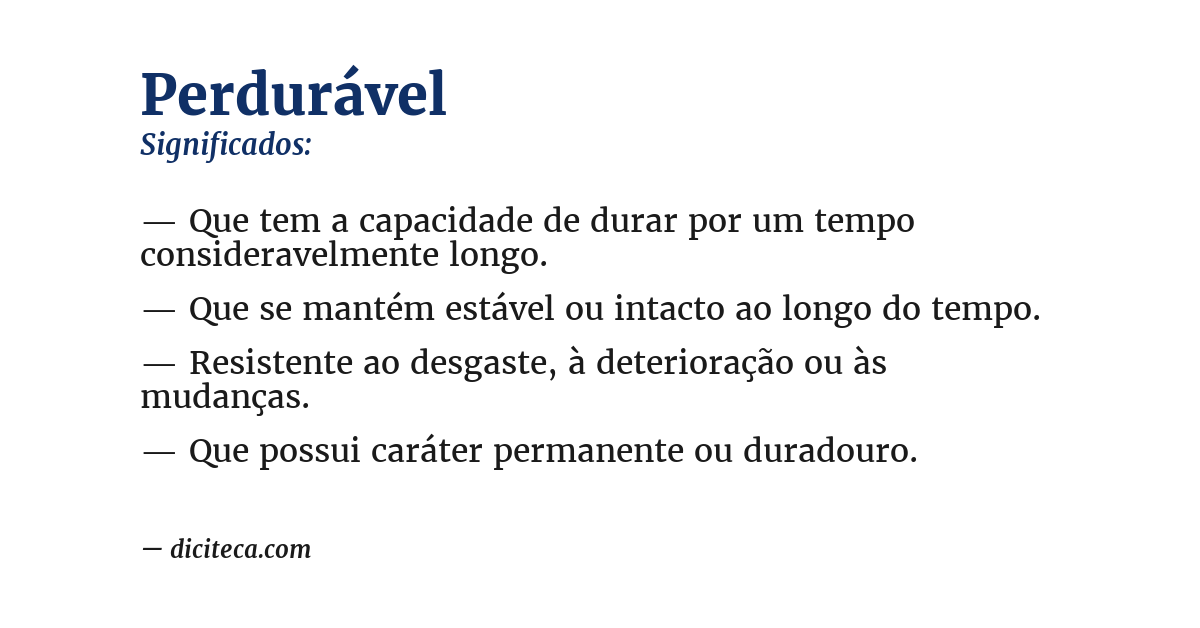 Significado de perdurável