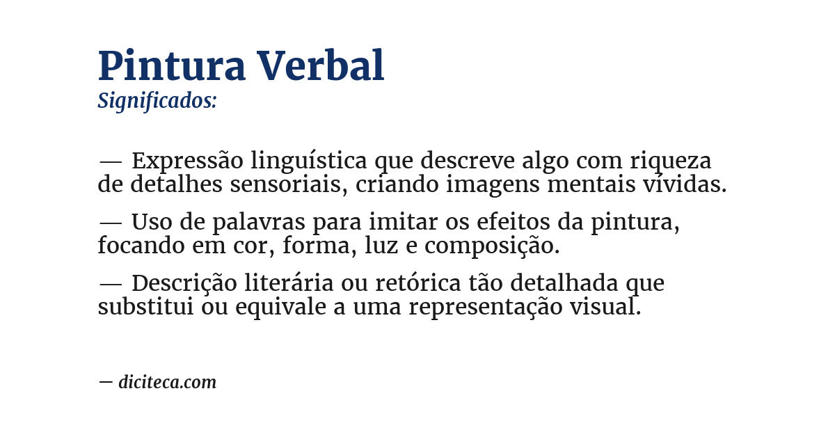Significado de pintura verbal