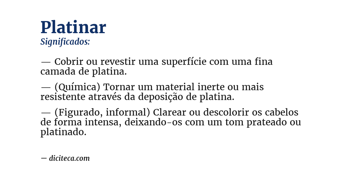 Significado de platinar