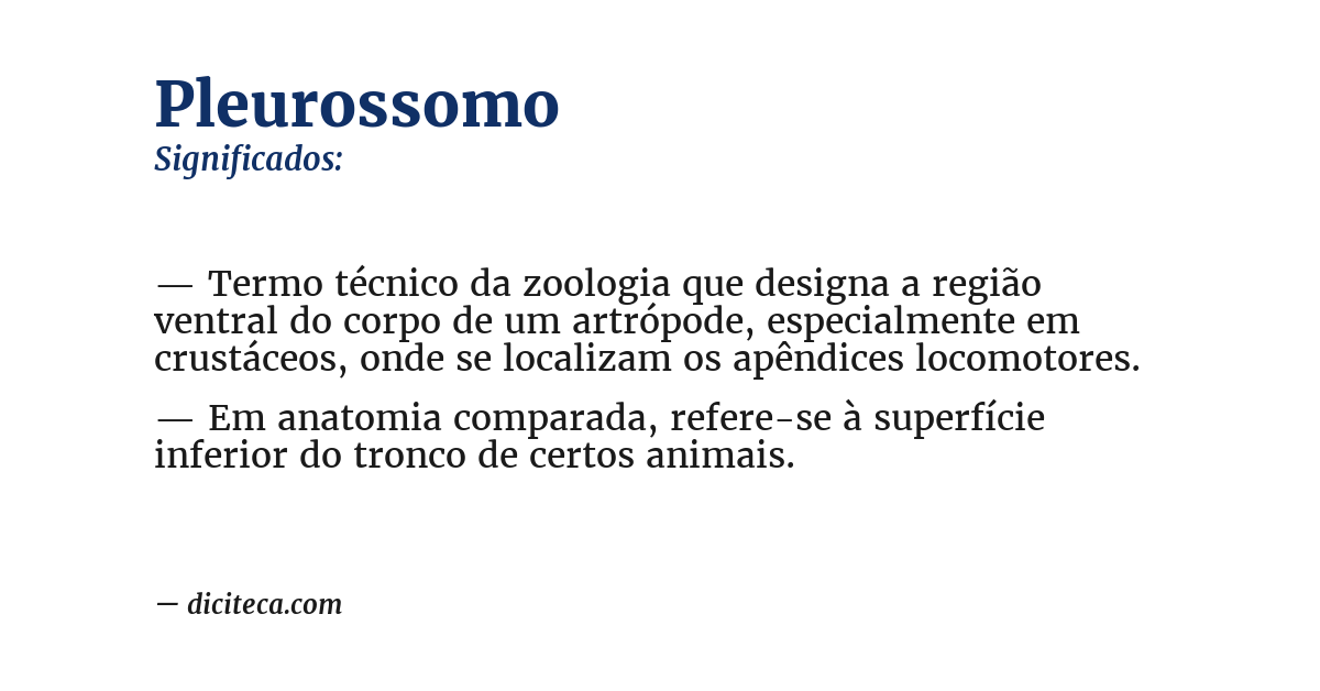 Significado de pleurossomo