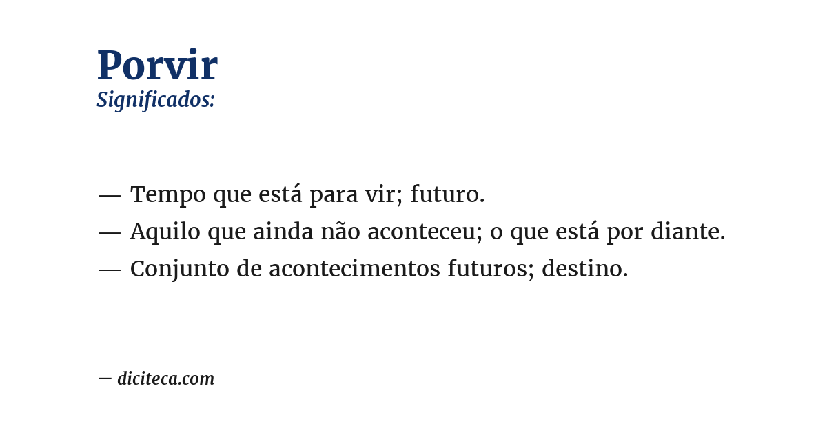 Significado de porvir