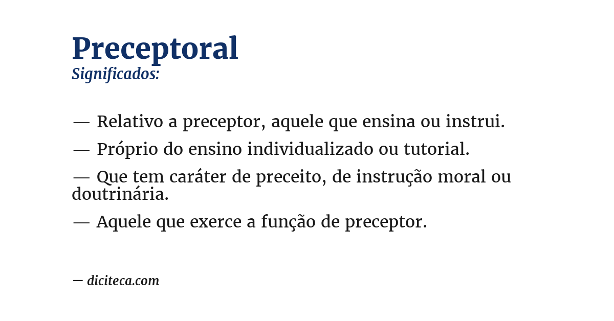 Significado de preceptoral