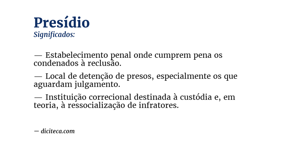 Significado de presídio