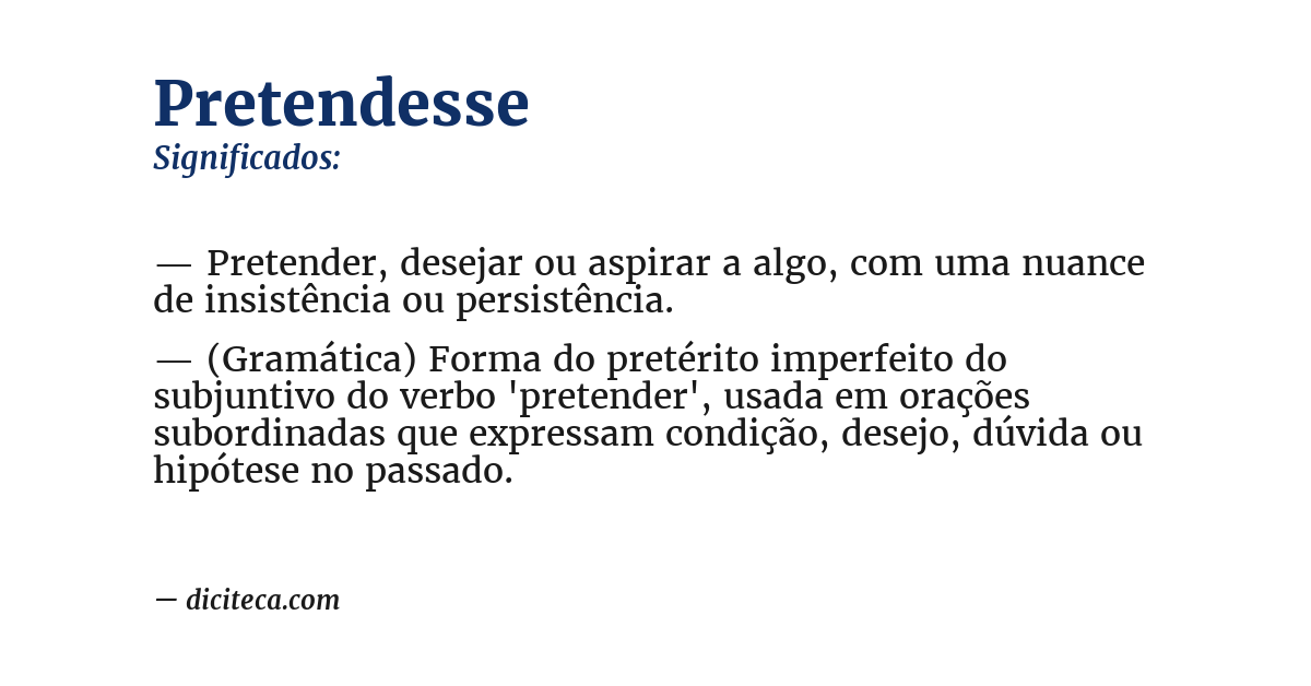 Significado de pretendesse