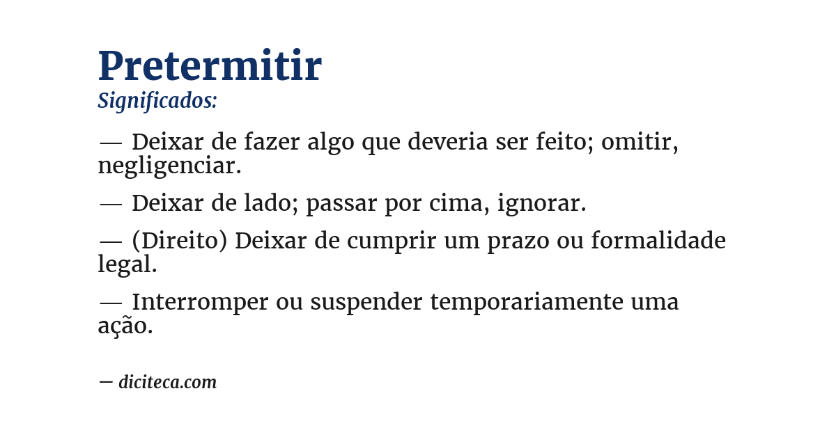 Significado de pretermitir