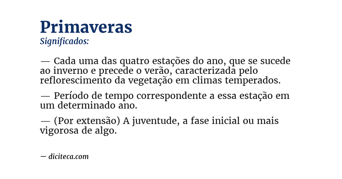 Significado de primaveras