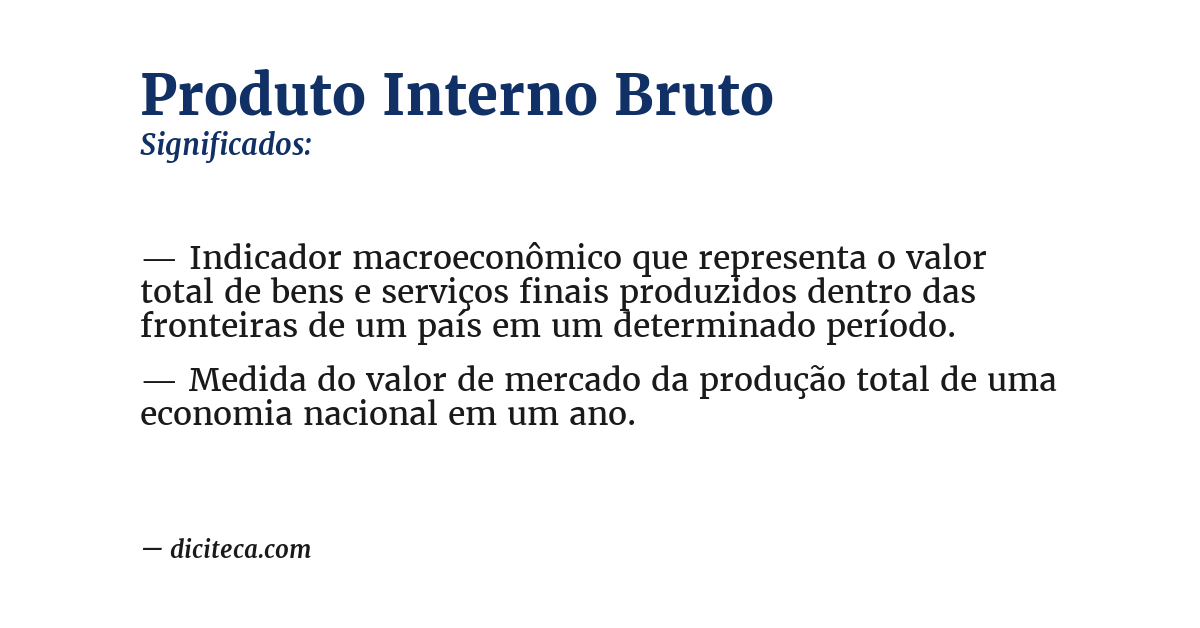 Significado de produto interno bruto