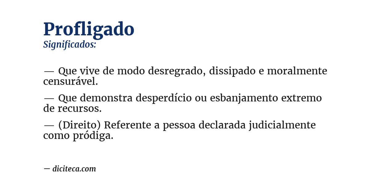 Significado de profligado